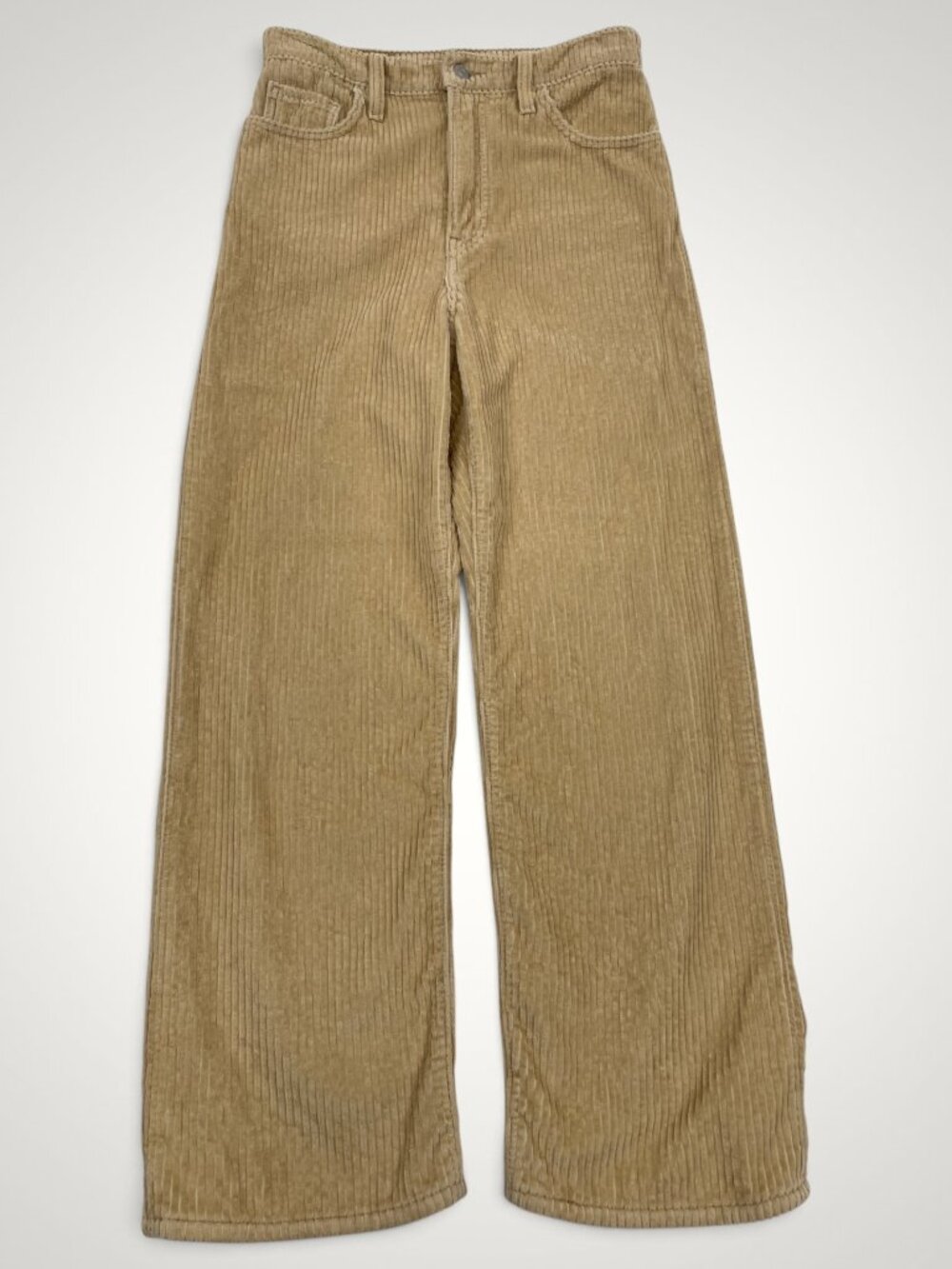 Levi's Tan Corduroy Ribcage High-Rise Straight Ankle Pants Women's 26 Fits 27x27